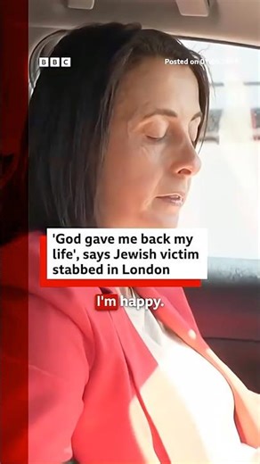 A Jewish man who was stabbed in London said he felt it was "a miracle" to have survived. #BBCNews