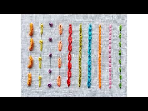 10 basic stitch tutorial for the beginners || Easy borderline design