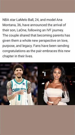 LaMelo Ball and Ana Montana Welcome Baby Boy LaOne After IVF Journey #LaMeloBall #AnaMontana