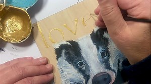 Something a bit different today. Firstly, I love badgers. And if you want them to survive in this country, you need to show your love for them with your v0te because our present government is hoping to extend their current programme of elimination. I know! And just when you thought it might be over. Secondly, lettering. Although I LOVE painting all the different subjects that I do. What I really enjoy is the lettering. First I draw it on some plain old photocopy paper. Get it right. Then I draw 