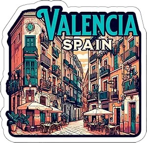 Valencia Spain Sticker 4 Inch City Travel Souvenir Destination - Waterproof Vinyl Decal for Laptop Water Bottle Car Tumbler - Durable Aesthetic Long-Lasting Stickers for Adults ID44990