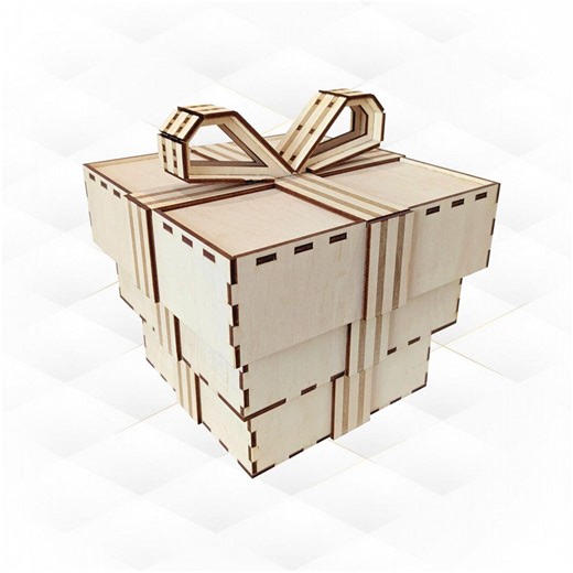 Gift Box Bow Laser Cut Template, Greeting Storage Boxes SVG DXF Laser Cutting Design - Etsy