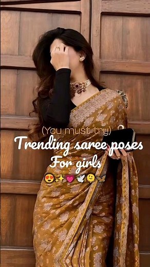Easy saree poses for stunning pictures🫣✨#saree #fashion #trending #shorts #indianfashion #viralvideo