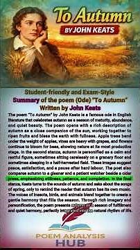 To Autumn by John Keats | Complete Explanation, Summary & OriginalText #ToAutumn #johnkeats #summary