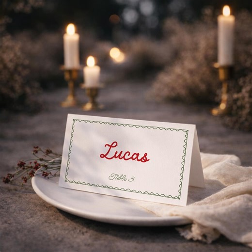 Hand Drawn Wedding Place Cards – Flat & Folded Canva Template | Romantic Handwritten Name Cards | Editable Printable Place Cards (bd003) - Etsy