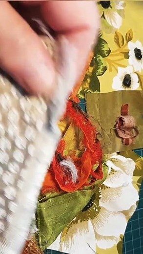 Intuitive slow stitching fabric collage tutorial by Tracey ‪@artfiberstitch‬