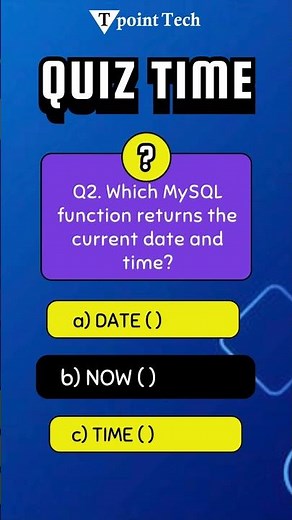 MySQL MCQs | MySQL Practice Questions | Tpoint Tech