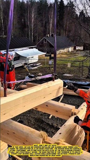 How Massive Timber Logs Are Installed with Precision | Traditional Log House Construction.