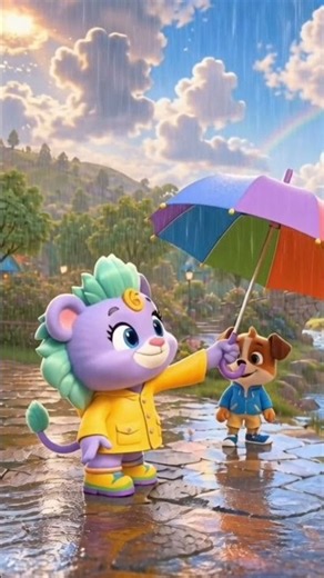 Mumu finy’s Rainy Day Umbrella 🌧️☂️ | Kindness & Friendship Song for Kids #shorts