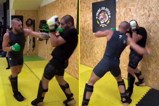 Conor McGregor batters sparring partner in latest training footage as comeback preparation continues