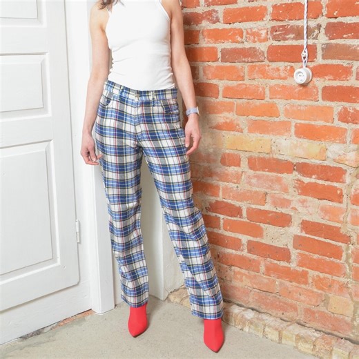 Vintage 90s Plaid Pants – Size Large - Etsy