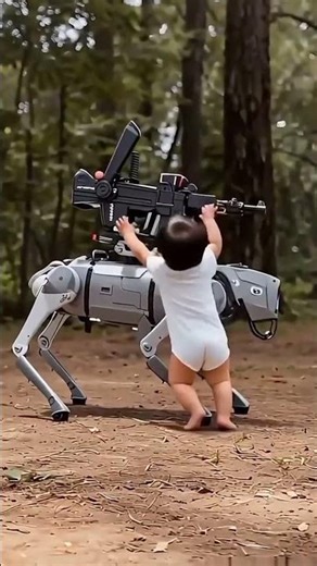 Robot Dog Saves Baby From Wild Attack|Hero|Tesla#viralvideo #reboot #dog