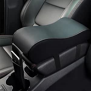 Car Armrest Cushion,Memory Foam Car Armrest Pad,Auto Center Console Armrest Pillow with Phone Holder Storage Bag Universal Fit for Most Car