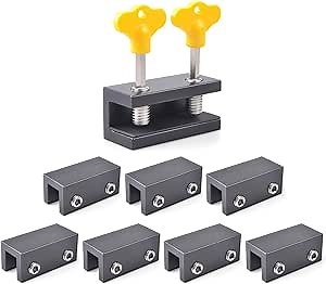 Sliding Door Window Lock Security Set: 8 Sets Safety Door Stopper Adjustable Aluminum Locks Child Guards for Inside Bedroom/Patio/AC/Office/Travel RV Black