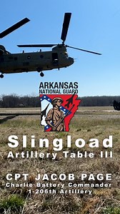 Soldiers with “Charlie” Battery, 1-206th Field Artillery Regiment, practiced sling load operations with U.S. Army Reserve CH-47 Chinook pilots of “Bravo” Company, 7-158th Aviation Regiment - GSAB, General Support Aviation Battalion, from New Century, Kansas, March 3, 2024. Capt. Jacob Page, Charlie battery commander, explains the importance of the training as he prepares his Soldiers for upcoming air assault artillery raids. 💪🚁🫶 39th Infantry Brigade Combat Team #NoBetterPeople #AlwaysReadyAl