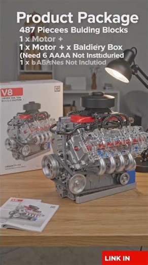 Build a REAL Working V8 Engine at Home 🔥 487PCS STEM Kit (Insane Detail!) #usa