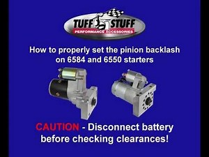 How to set the 6584 & 6550 Tuff Stuff starter pinion backlash