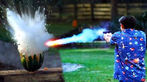 The Backyard Scientist Fires Liquid Sodium Filled Bullets at Watermelon With Explosive Results