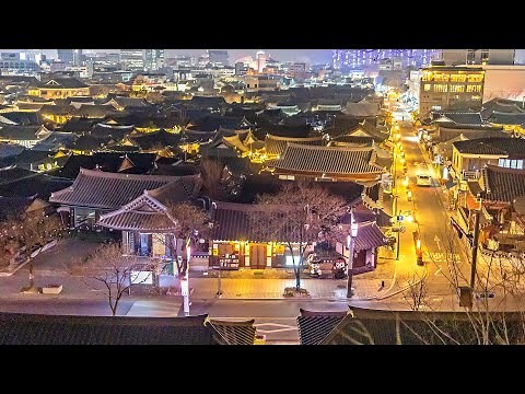 [4K] Jeonju Hanok Village Night Walking Walk | 전주한옥마을의 아름다운 야경 여행