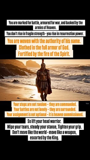 🙏🏽A reminder of who walks with you 🙏🏽 “Father, thank you that my identity is anchored in Christ alone. Wrap me in your armor, steady my heart in your truth, and remind me that I carry Heaven’s authority everywhere I go. Go before me and make all the crooked paths straight. Be strong and courageous, do not be afraid or discouraged for you Lord will be with me. Be the defender behind me and protect my back. I decree and declare that I am empowered, held and covered in the blood of Jesus. EVERY