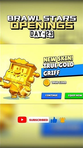 BRAWL STARS OPENING DAY- 23 FREE GRIFF TRUE GOLD SKIN #brawlstars #gaming #shorts