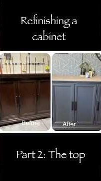 DIY concrete countertop. Refinishing a cabinet for my dining room part two #henryfeatherfinish