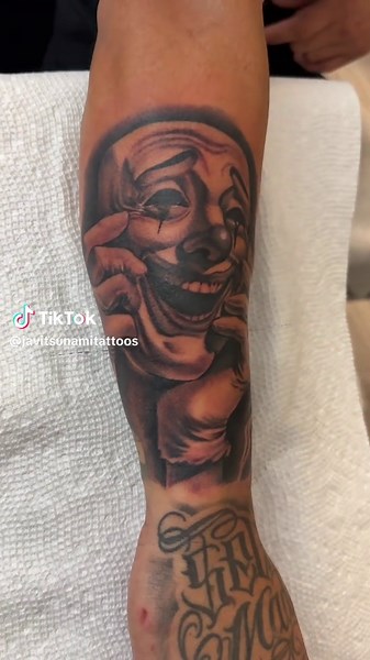 Happy Sad Clown Tattoo Artistry