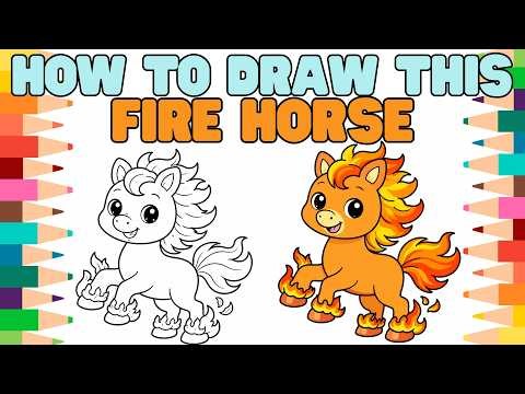 How To Draw A Chinese Fire Horse - EASY