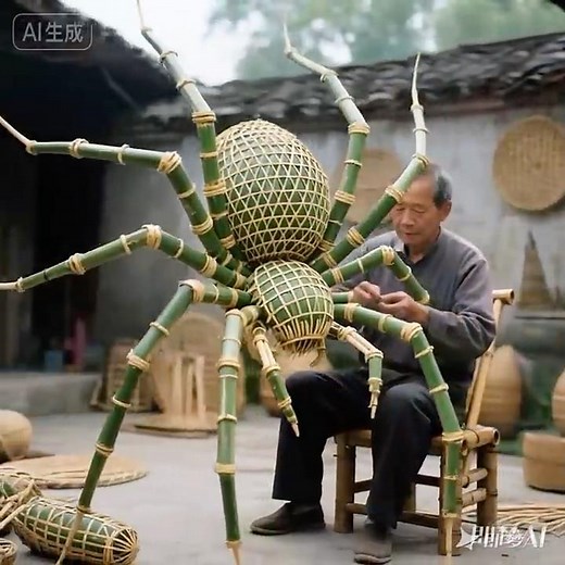 Unbelievable! A Spider Woven Entirely From Bamboo