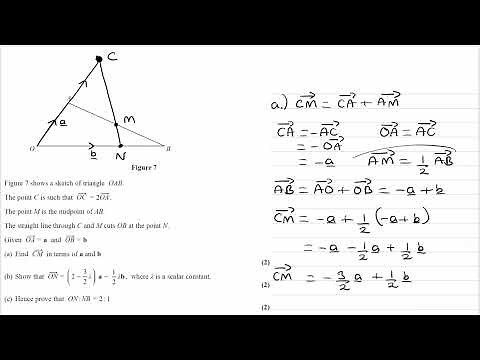 Vectors Exam Questions - A Level Maths - Edexcel Pure Year 1 - Q8 (level 3)