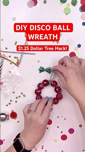 DIY Dollar Tree Disco Ball Wreath Ornaments 🎄✨ Easy Christmas Craft on a Budget!