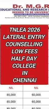 🔥 Dr MGR Deemed University Lateral Entry 2026|Fees Structure, Eligibility & Admission Process