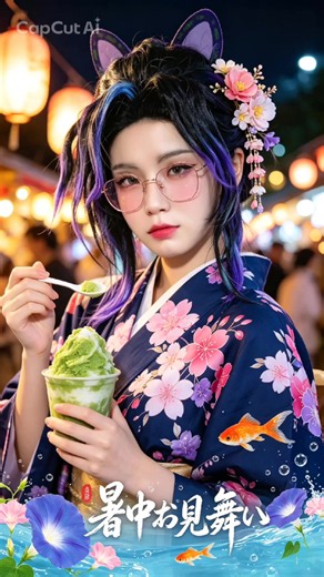 #CapCut 夏祭り最高ですね#鬼滅の刃コスプレ #cosplayer #胡蝶しのぶコスプレ