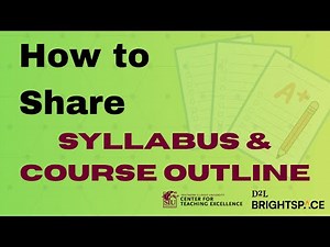 Share SIU Course Outline & Syllabus via Brightspace