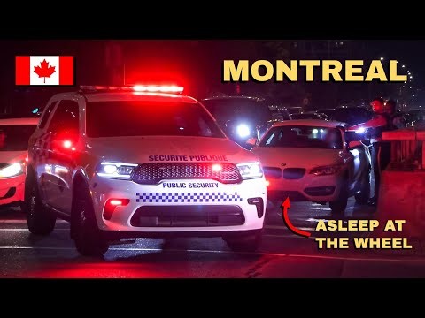 Montréal | DUI Driver Tries to Walk Away After Public Security Finds Him Passed Out at the Wheel