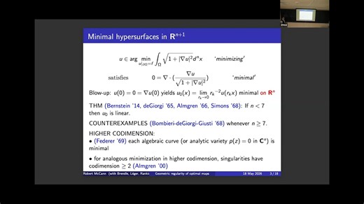 Robert McCann - A geometric approach to apriori estimates for optimal transport
