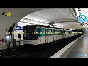 [Métro ligne 3 RATP] MF67 n°012 – Pont de Levallois – Bécon à Gallieni #ratp #idfmobilités #mf67