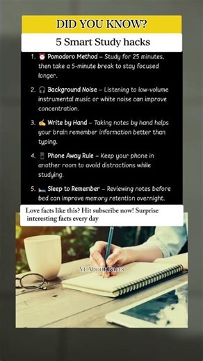5 Study Hacks That Actually Work for Better Grades 🎓 #funfacts #studytips