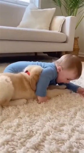 😂 Baby & Puppy Rolling Around… You Can’t Stop Smiling