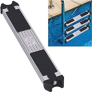 Pool Ladder Replacement Steps, Stainless Steel Thickened Swimming Pool Ladder Steps with Non‑Slip Pad, Durable Ladder Tread Accessory for Most Above-Ground & In-Ground Ladders Hot Spring Pool