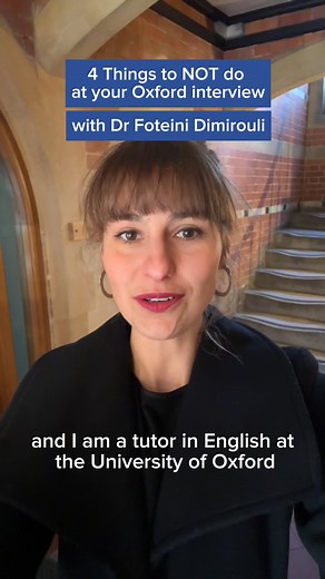 Preparing for your Oxford Interview? Keble College, Oxford's Dr Foteini Dimirouli shares four things you do not need to do at an Oxford interview. #ApplyingToOxford | University of Oxford