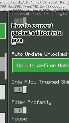 how to change pocket edition into java #subscribemychannel #minecraft