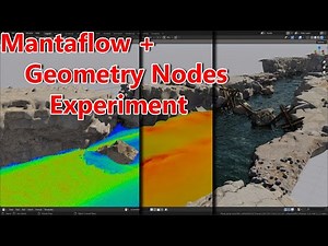 River flow map generation experiment - Mantaflow + Geometry nodes - UPBGE/UE4/GODOT3