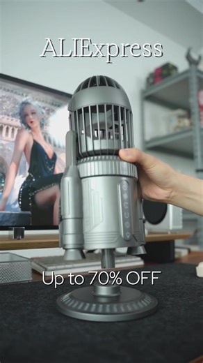 Stay cool anywhere! This rechargeable fan has adjustable speeds—your summer essential for home, work, or outdoor trips! #aliexpress