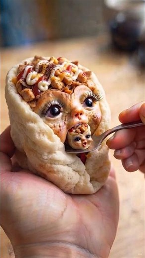 AI donut eating a cookie feels so wrong #asmr #ai #weird