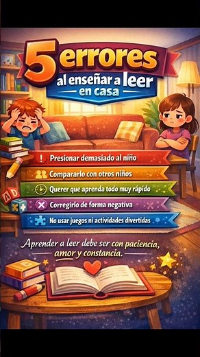 5 errores al enseñar a leer en casa 🏠 #aprenderaleer #aprendizaje