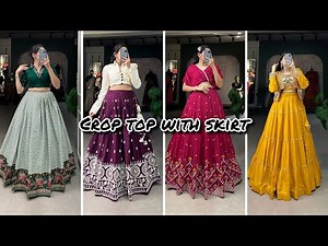 Summer Crop Tops and Skirt Outfits 2024 by GFR | summer crop top skirt design 2024 for girls Part 2