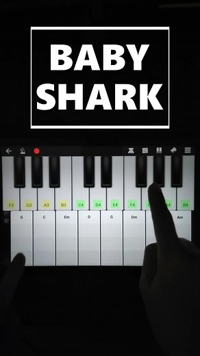 Baby Shark Piano Tutorial on Mobile Phone | Easy Finger #Shorts