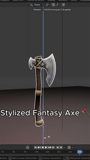 Stylized fantasy axe 🪓Game ready 3D asset 🎮Link in bio 🔥#3dart #gamedev #blender3d #3dmodeling