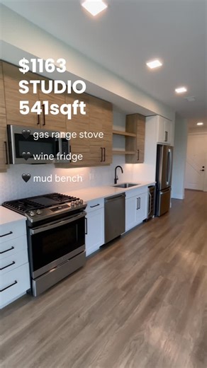 Smart City Apartments • Denver on Instagram: "$1163 • studio • 541sqft 📍Uptown | DENVER ✅ in-unit laundry ⭐️ add on a balcony for $64 💎 add on a walk-out patio for $105 Nestled in the charming Uptown neighborhood, you’ll find a perfect blend of urban living mixed with green space & tree-lined streets. From the apartment to the amenities, this property is next-level👇 INSIDE 🥵💎🍷: ☑ Gas range stove ☑ Wine fridge ☑ Ski/snowboard/bike repair center ☑ Gym + yoga studio + echelon mirrors OUTSIDE 
